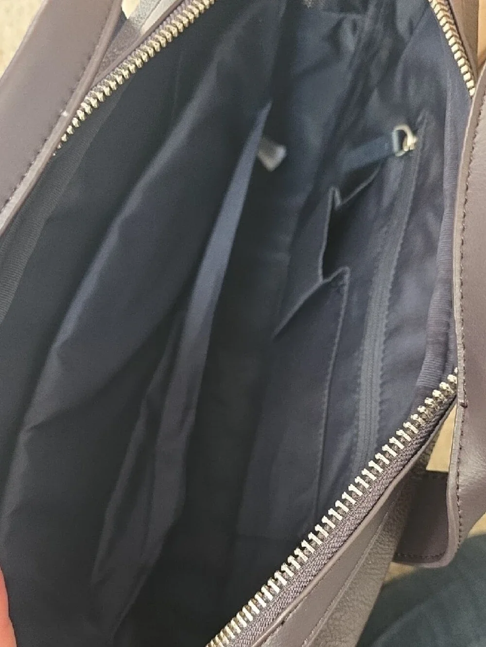 Tommy Hilfiger Men's Dark Brown Laptop Briefcase with Shoulder Strap